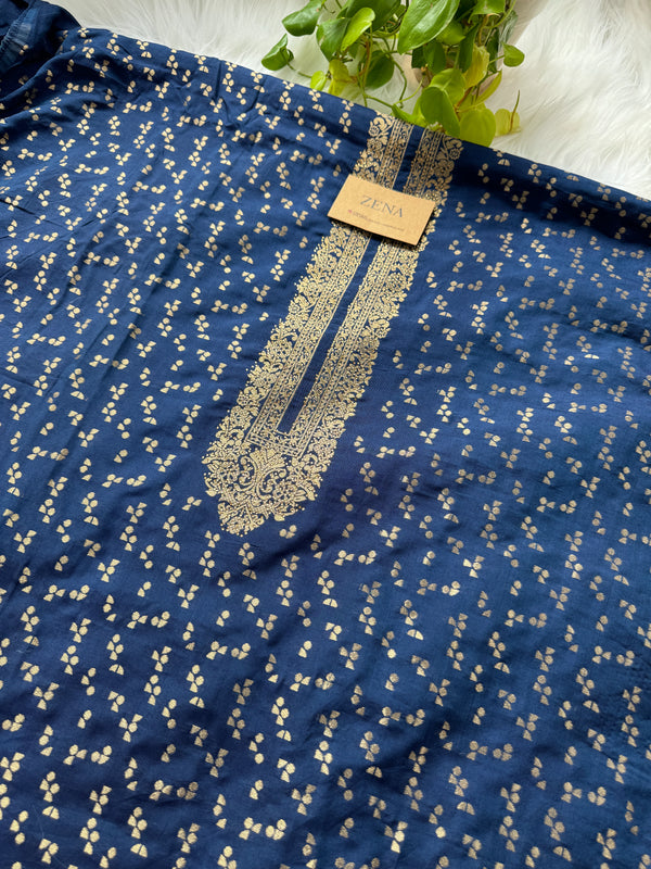 Unstitched Cotton Jacquard Partywear Suit – Comfort Meets Festive Elegance