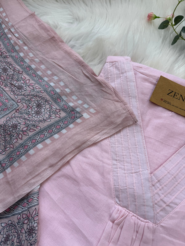✨ Mul Cotton Embroidered Kurti Set ✨