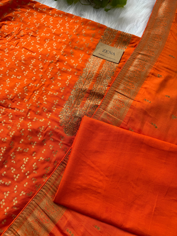 Unstitched Cotton Jacquard Partywear Suit – Comfort Meets Festive Elegance