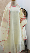 ✨ Mul Chanderi Embroidered A-Line Kurti Set