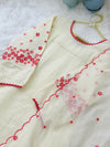 ✨ Mul Chanderi Embroidered A-Line Kurti Set