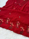 ✨ Pure Mul Cotton Embroidered Anarkali