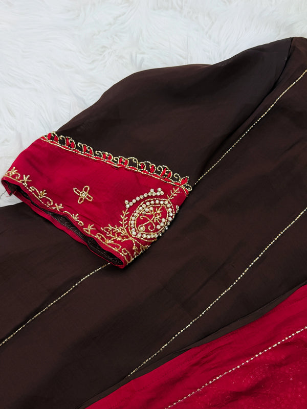 ✨ Mul Chanderi Handwork Party Wear Kurti Set
