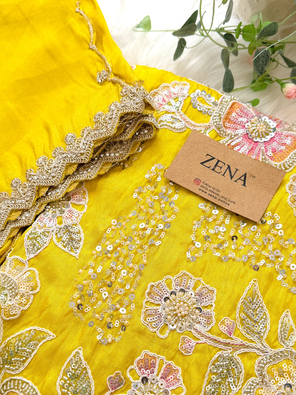 ✨ Premium Cosmo Tissue Silk Handwork Unstitched Suit ✨