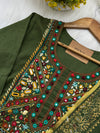 ✨ Pure Cotton Embroidered Ready-to-Wear Kurti Set ✨