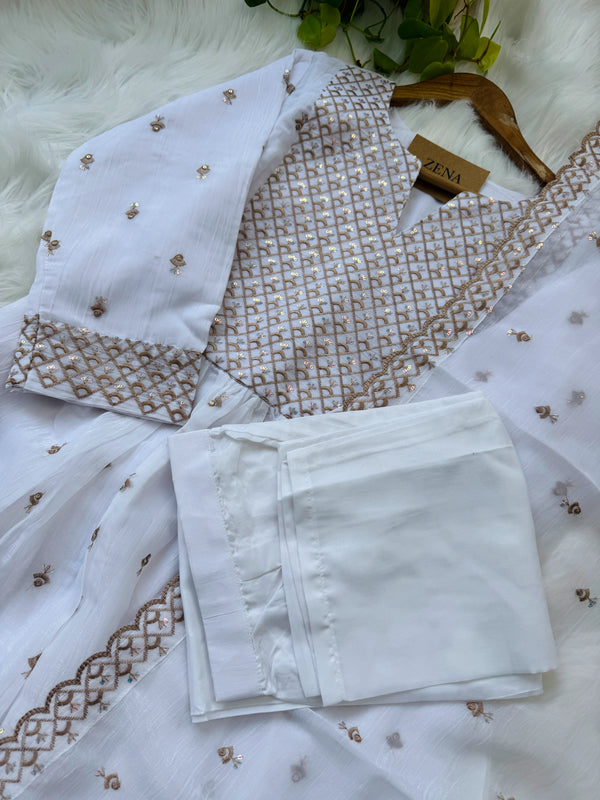 Shimmer Silk Embroidered Anarkali Kurti Set