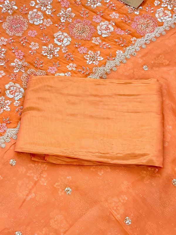 ✨ Premium Cosmo Tissue Silk Handwork Unstitched Suit ✨