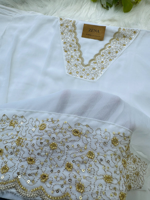 Premium Unstitched Organza Partywear Suit