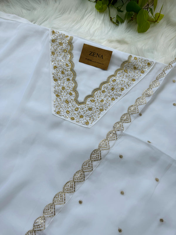 Premium Unstitched Organza Partywear Suit