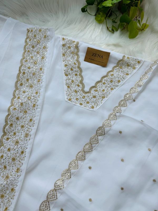 Premium Unstitched Organza Partywear Suit