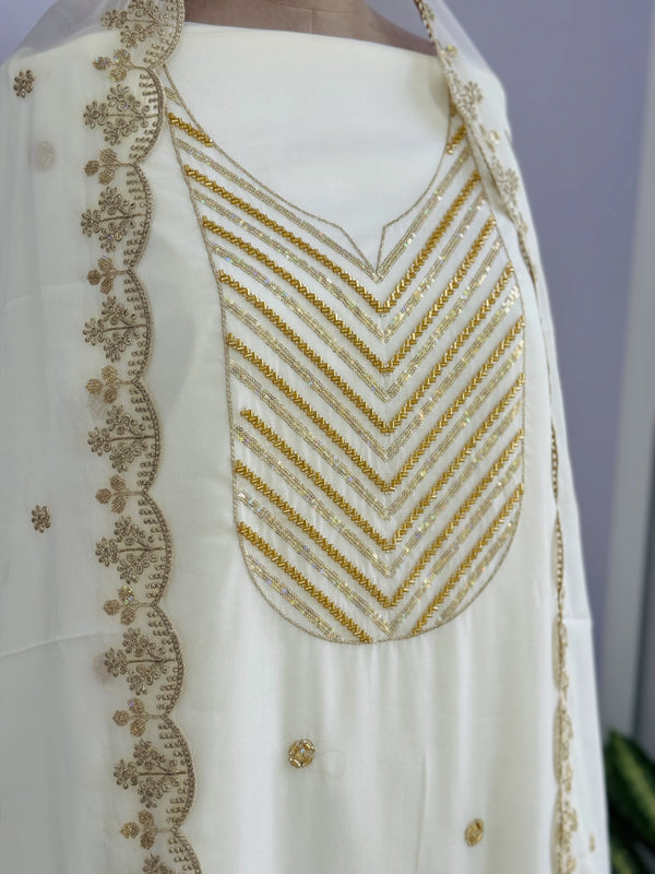 Organza Unstitched Partywear Suit