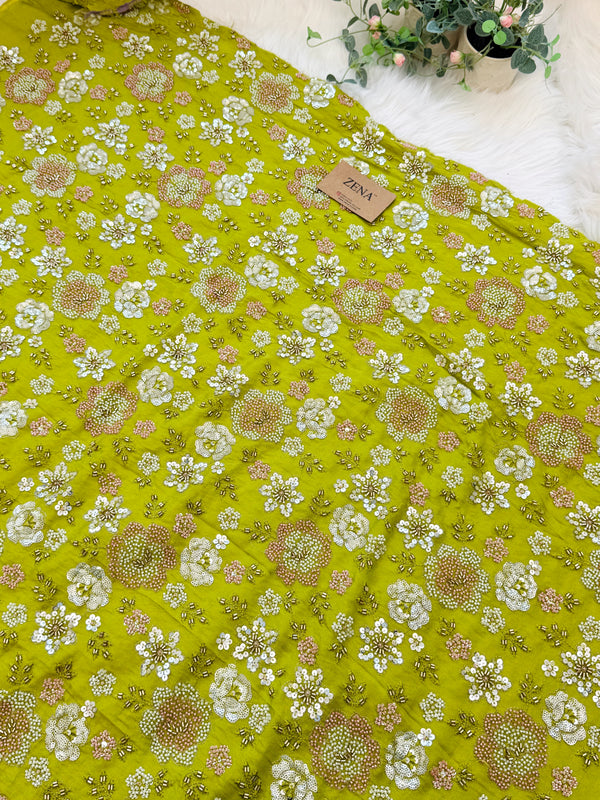 ✨ Premium Cosmo Tissue Silk Handwork Unstitched Suit ✨