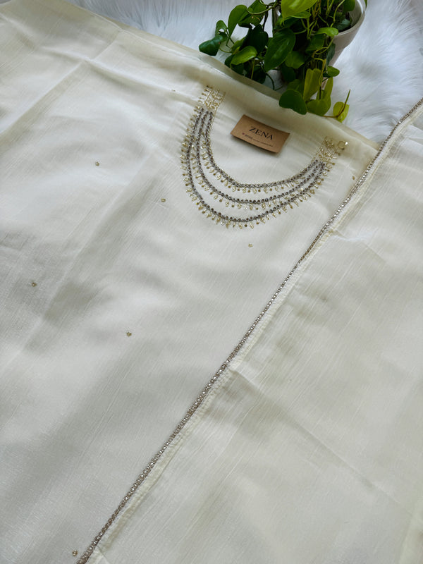 Shimmer Silk Unstitched Partywear Suit