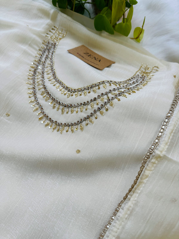 Shimmer Silk Unstitched Partywear Suit