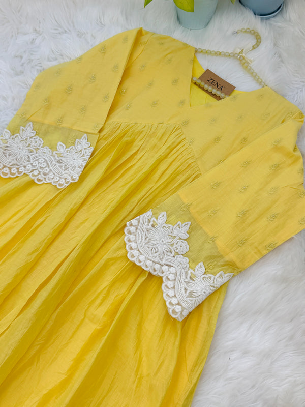 ✨ Pure Mul Chanderi Embroidery Work Anarkali Set