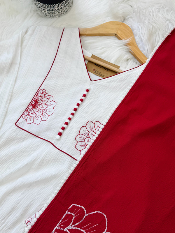 ✨ Imported Crushed Rayon Ready-to-Wear Embroidered Anarkali Set ✨