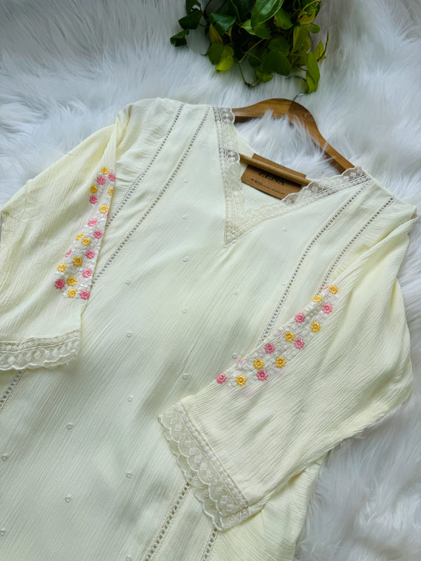 Noor – Crush Rayon Anarkali Suit with Flowing Elegance