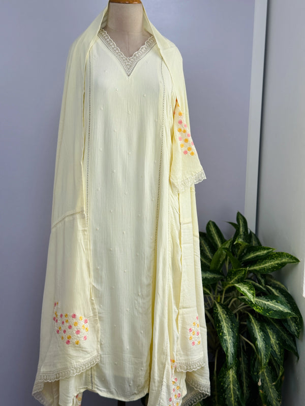 Noor – Crush Rayon Anarkali Suit with Flowing Elegance