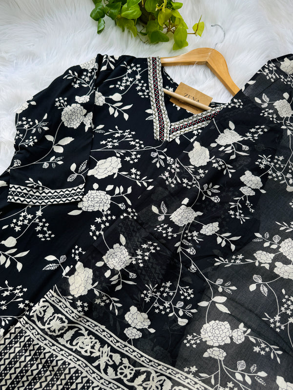 Aarvi – Pure Cotton Hand-Detailed Kurti Set