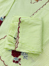 ✨ Striped Cotton Embroidered Kurti Set