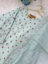 ✨ Pure Kota Doria Floral Embroidered Kurti Set