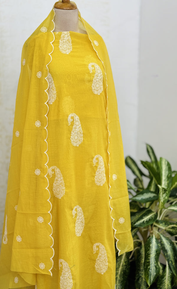 π Mul Chanderi Embroidered Unstitched Suit π