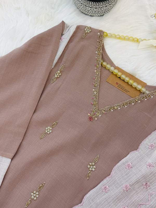 Crush silk handwork Kurti set✨