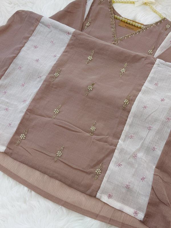 Crush silk handwork Kurti set✨