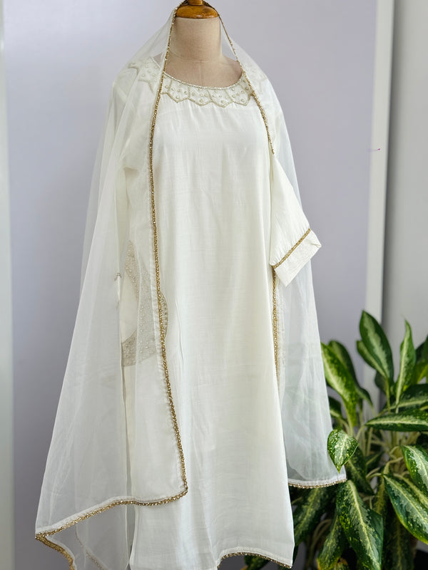 Roman Silk Handwork Kurti Set