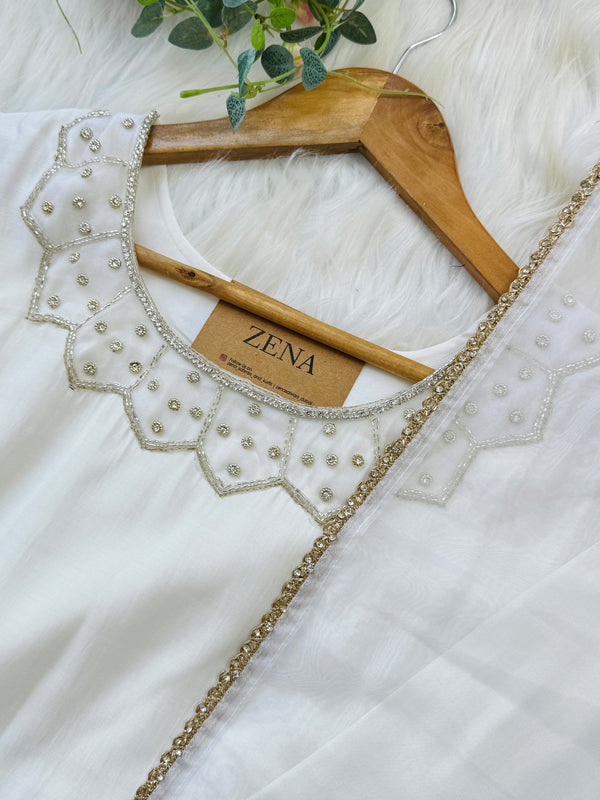 Roman Silk Handwork Kurti Set