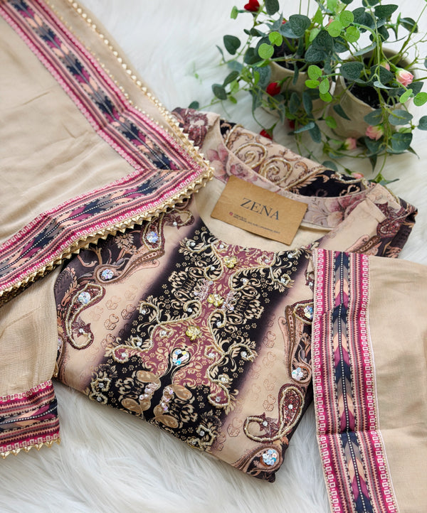 ✨ Pure Crepe Pakistani Hand Detailed Suit ✨