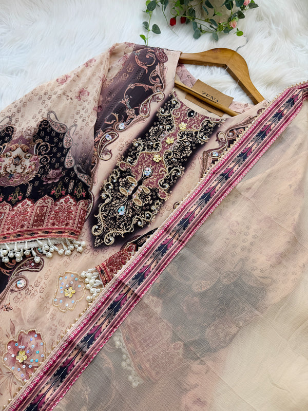 ✨ Pure Crepe Pakistani Hand Detailed Suit ✨