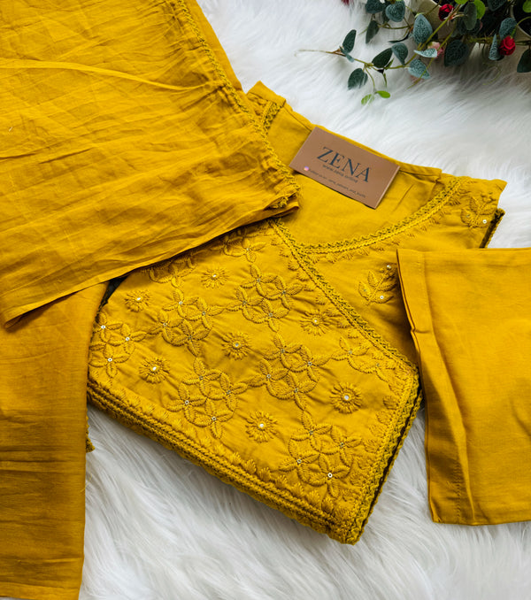 Pure Cotton Embroidered Kurti Set – Elegant Daily & Festive Wear