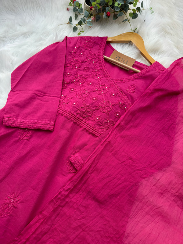 Pure Cotton Embroidered Kurti Set – Elegant Daily & Festive Wear