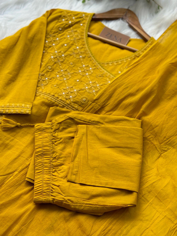 Pure Cotton Embroidered Kurti Set – Elegant Daily & Festive Wear