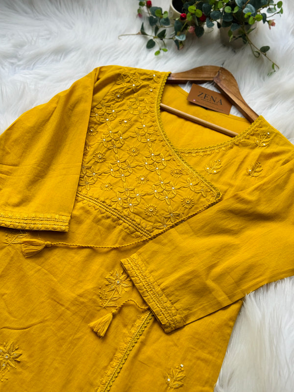 Pure Cotton Embroidered Kurti Set – Elegant Daily & Festive Wear