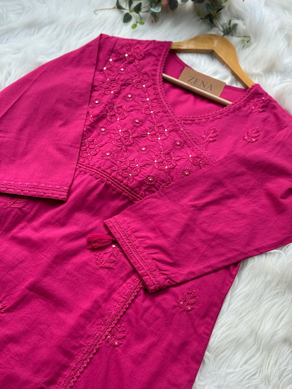 Pure Cotton Embroidered Kurti Set – Elegant Daily & Festive Wear