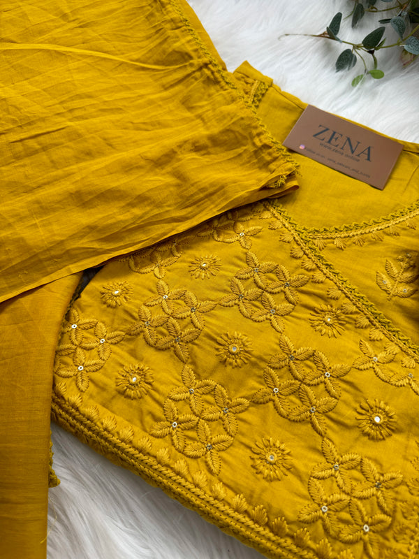 Pure Cotton Embroidered Kurti Set – Elegant Daily & Festive Wear