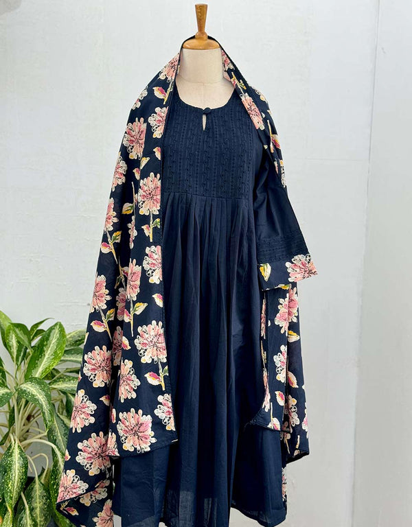 READY TO WEAR COTTON ANARKALI KURTI SET 🌿