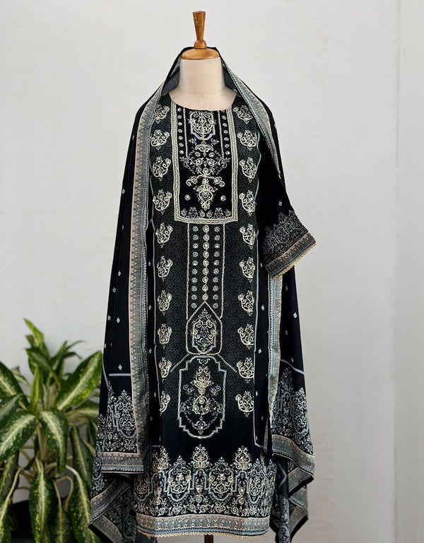 READY TO WEAR PURE CREPE HAND WORK KURTI SET – Grace in Every Stitch ✨