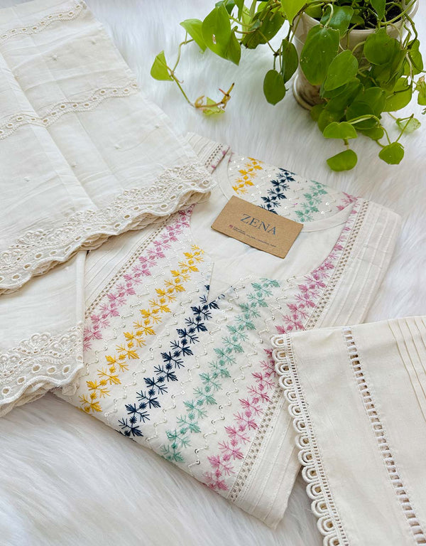 Ready-to-Wear Pure Cotton Party Wear Kurti Set – Elegant & Effortless ✨