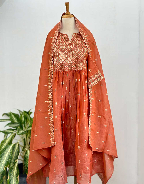 Ready to Wear Eid Arrival Shimmer Silk Kurti Set – Radiate Festive Elegance ✨