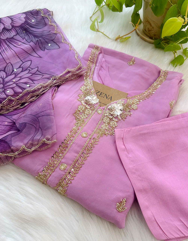 Ready to Wear Organza Hand Work Kurti Set – Sheer Elegance & Timeless Beauty ✨