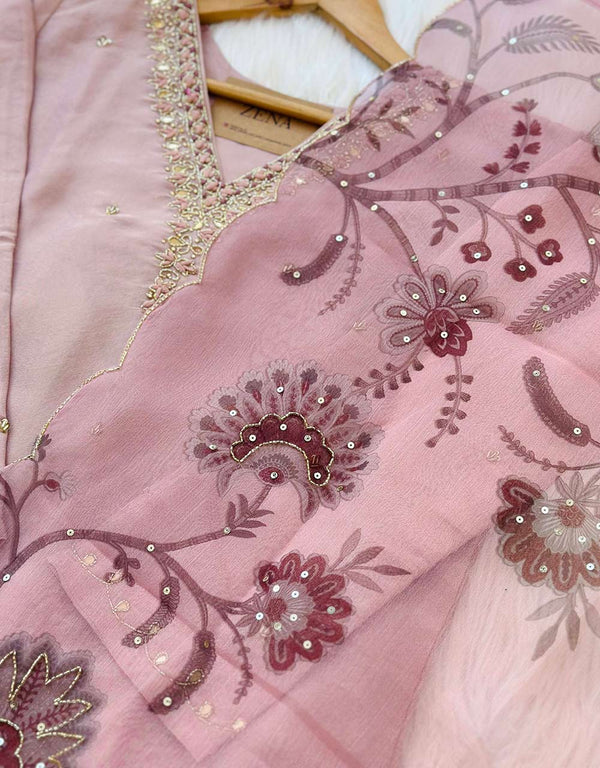 Tissue Silk Ready-to-Wear Hand Work Kurti Set β¨