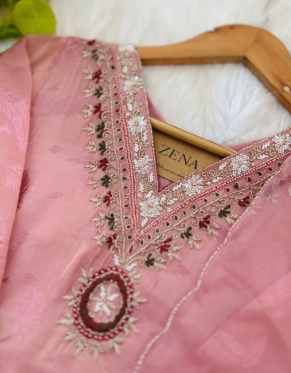 Ready-to-Wear Tissue Silk Handwork Kurti Set – Elegance in Every Detail ✨