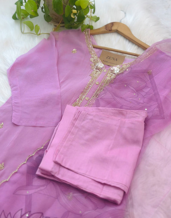 Ready to Wear Organza Hand Work Kurti Set – Sheer Elegance & Timeless Beauty ✨