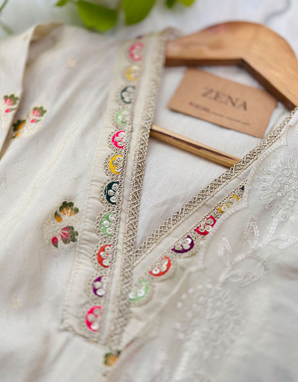 Graceful & Luxurious – READY TO WEAR TISSUE SILK KURTI SET ✨