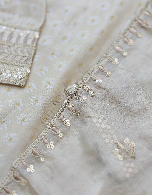 READY TO WEAR SHIMMER TISSUE SILK KURTI SET ✨