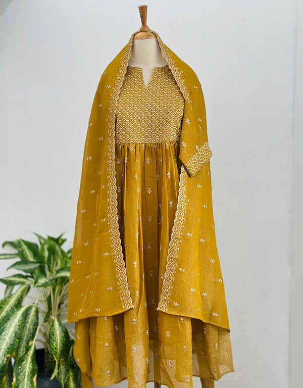 Ready to Wear Eid Arrival Shimmer Silk Kurti Set – Radiate Festive Elegance ✨