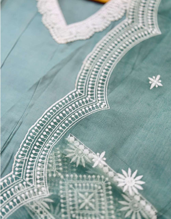 Graceful Charm – READY TO WEAR MUL COTTON KURTI SET WITH ORGANZA DUPATTA ✨